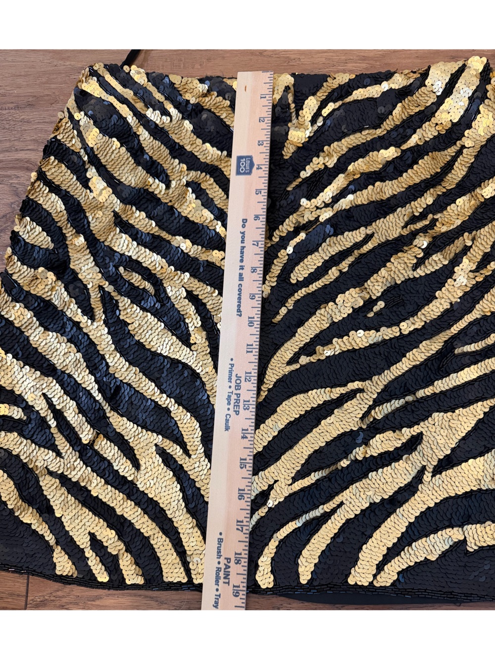 Lillie Rubin Sequin Zebra Mini Skirt 100% Silk - Picture 5 of 9